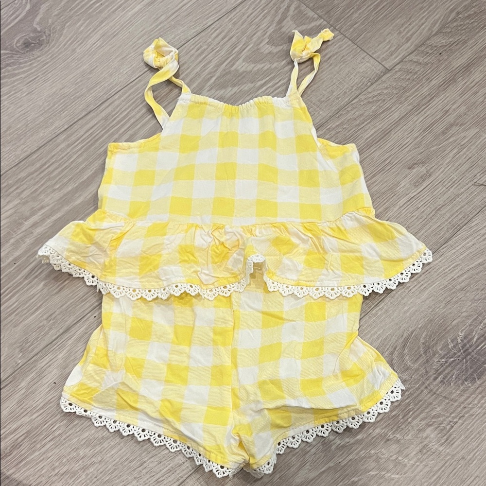 Jessica Simpson Yellow Plaid Kids Romper